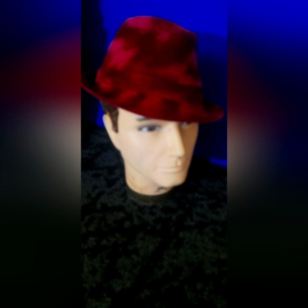 Men's Red Fedora Hat - Classic Fashion Accessory vintage times